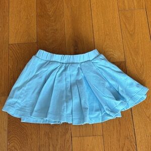 Girls' Light Blue Pleated Skort with Elastic Waist
